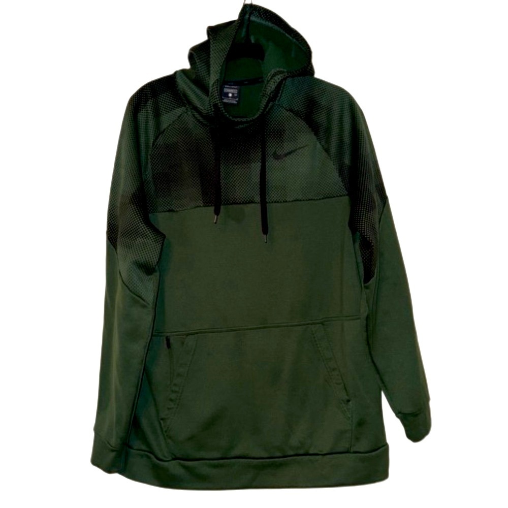 Nike Therma Dri Fit Men's Green/Black Training Pullover Hoodie LG
